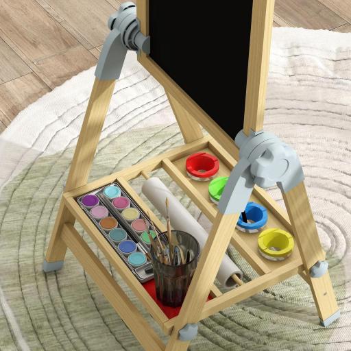 Pizarra Infantil Caballete Altura 70-97 cm y Ángulo Ajustable Pizarra Blanca Magnética con Rollo de Papel y Bandeja [6]