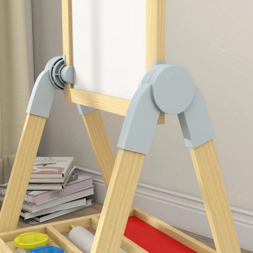 Pizarra Infantil Caballete Altura 70-97 cm y Ángulo Ajustable Pizarra Blanca Magnética con Rollo de Papel y Bandeja [7]