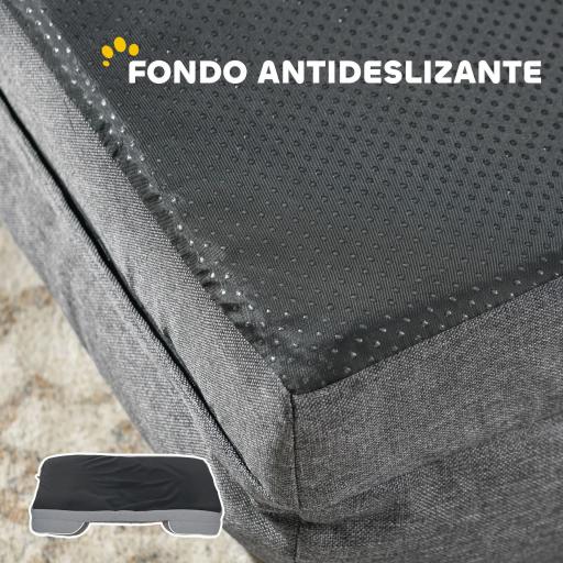 Cama para Perros Medianos Cama para Gatos con Base Antideslizante Funda Extraíble y Lavable 91,5x68,5x16,5 cm Gris [5]