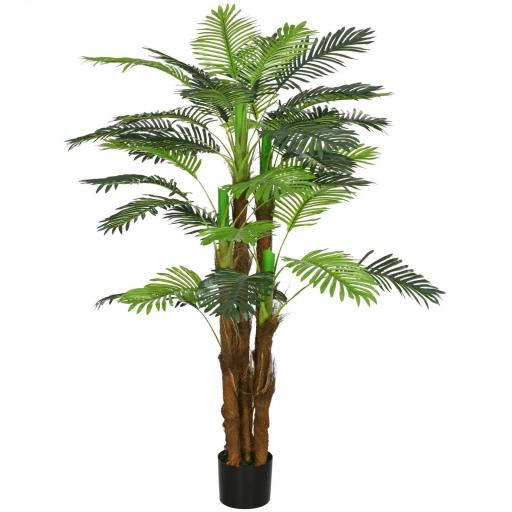 Planta Artificial Decorativa 160 cm Palmera Artificial con Maceta y Hojas para Interior Verde [8]