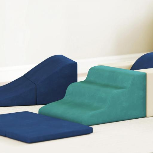 Juego de 7 Bloques de Espuma para Niños Bloques de Psicomotricidad Juguete para Aprendizaje para Escalar y Gatear Azul [1]