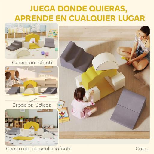  7 Bloques de Espuma para Niños Bloques de Psicomotricidad Juguete para Aprendizaje para Escalar y Gatear Amarillo [9]