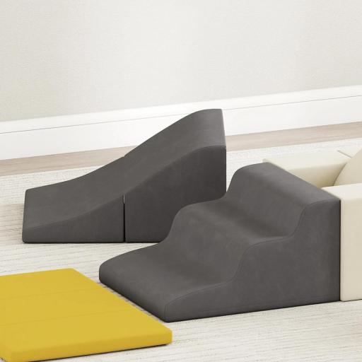  7 Bloques de Espuma para Niños Bloques de Psicomotricidad Juguete para Aprendizaje para Escalar y Gatear Amarillo [7]