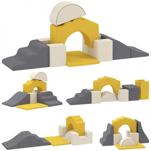 7 Bloques de Espuma para Niños Bloques de Psicomotricidad Juguete para Aprendizaje para Escalar y Gatear Amarillo [3]