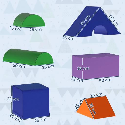 Juego de 11 Bloques de Espuma para Niños Bloques Psicomotricidad Figuras de Construcción 50x50x25 cm Multicolor [3]