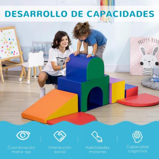 Juego de 7 Bloques de Espuma para Niños Bloques de Construcción Figuras de Construcción para Escalar y Gatear Multicolor [5]