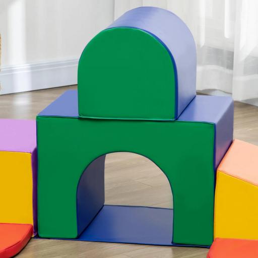 Juego de 7 Bloques de Espuma para Niños Bloques de Construcción Figuras de Construcción para Escalar y Gatear Multicolor [9]
