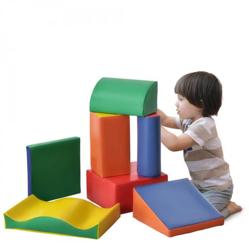 Juego de 7 Bloques de Espuma para Niños 1-3 Años Bloques Psicomotricidad Juguetes de Construcción 60x40x11 cm Multicolor [6]