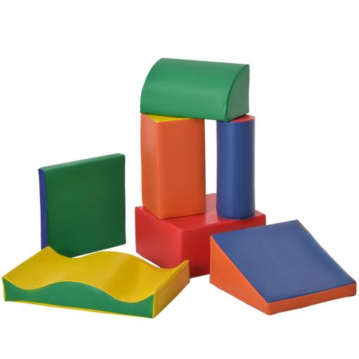 Juego de 7 Bloques de Espuma para Niños 1-3 Años Bloques Psicomotricidad Juguetes de Construcción 60x40x11 cm Multicolor [1]