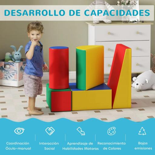 Juego de 5 Bloques de Espuma para Niños Bloques de Psicomotricidad Figuras de Construcción Multicolor [7]