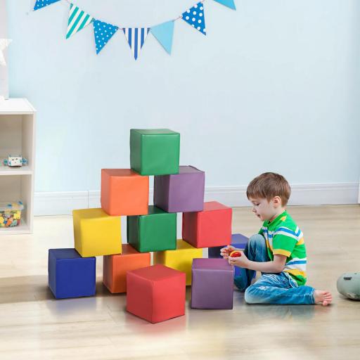 Juego de 12 Bloques de Espuma para Niños Bloques de Construcción Juguete para Aprendizaje Multicolor