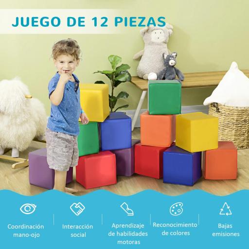 Juego de 12 Bloques de Espuma para Niños Bloques de Construcción Juguete para Aprendizaje Multicolor [4]
