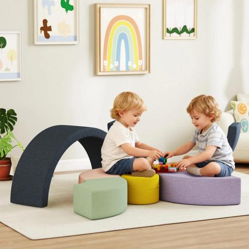 Set motricidad 7 piezas para 3-6 años Circuito de motricidad para bebé 107×107×30 cm multicolor