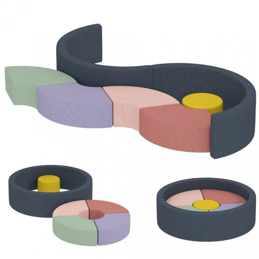 Set motricidad 7 piezas para 3-6 años Circuito de motricidad para bebé 107×107×30 cm multicolor [5]