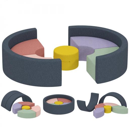 Set motricidad 7 piezas para 3-6 años Circuito de motricidad para bebé 107×107×30 cm multicolor [6]