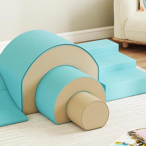 Conjunto de 5 bloques blandos para bebés y niños pequeños, espuma, cuero sintético 5 formas creativas Set interior para trepar [5]