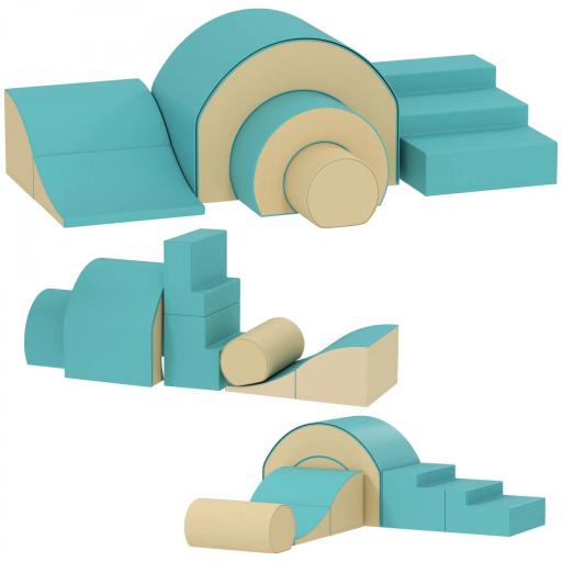 Conjunto de 5 bloques blandos para bebés y niños pequeños, espuma, cuero sintético 5 formas creativas Set interior para trepar [1]