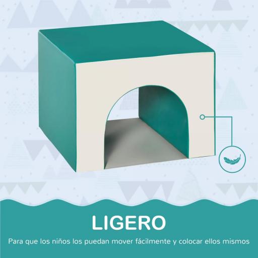 Juego de 4 Bloques de Espuma para Niños de 1-3 Años Figuras de Construcción Juguete para Aprendizaje Infantil Bloques Psicomotricidad Tapizados en PU 150x50x39 cm Multicolor [3]