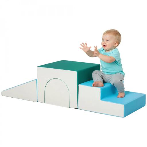 Juego de 4 Bloques de Espuma para Niños de 1-3 Años Figuras de Construcción Juguete para Aprendizaje Infantil Bloques Psicomotricidad Tapizados en PU 150x50x39 cm Multicolor [5]