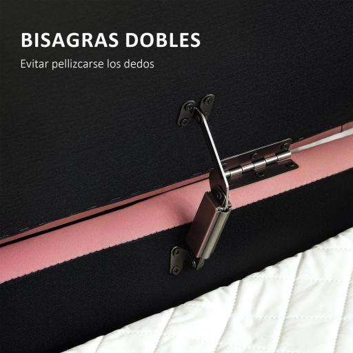 Banco para Pie de Cama con Almacenaje Tapizado en Terciopelo Patas Doradas y Diseño Elegante Ovalado 108x44x43,5cm Rosa [4]