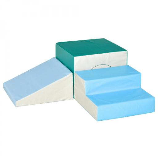 Juego de 4 Bloques de Espuma para Niños de 1-3 Años Figuras de Construcción Juguete para Aprendizaje Infantil Bloques Psicomotricidad Tapizados en PU 150x50x39 cm Multicolor [10]