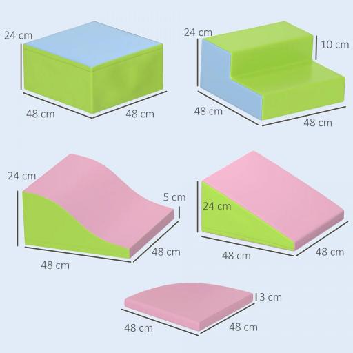 Juego de 6 Bloques de Construcción Figuras de Construcción Juguete para Aprendizaje para Escalar y Gatear Multicolor [1]