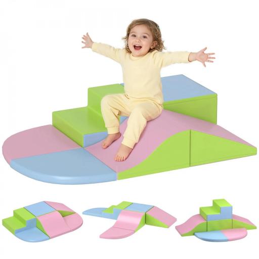 Juego de 6 Bloques de Construcción Figuras de Construcción Juguete para Aprendizaje para Escalar y Gatear Multicolor [10]