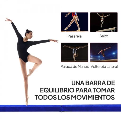 Barra de Equilibrio Gimnasia Plegable 210 cm Barra de Gimnasia Artística para Niños Adultos Entrenamiento en Casa Azul [7]