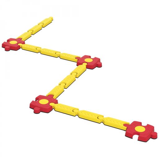 Juego de Barras de Equilibrio Infantiles con 12 Segmentos y 4 Conectores Antideslizantes, Amarillo y Rojo [2]