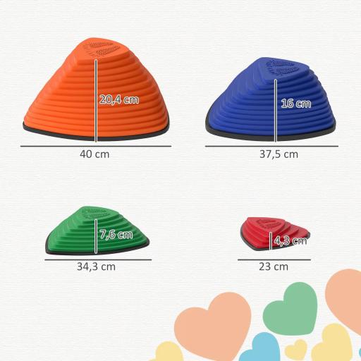 Set de 11 piedras de equilibrio, diseño antideslizante, para interior y exterior, apilables, Multicolor [3]