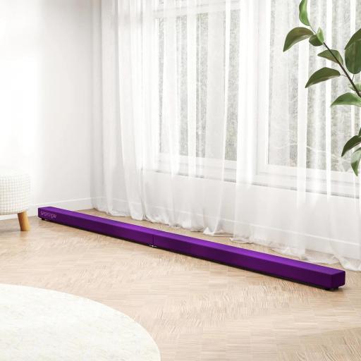 Barra de equilibrio plegable de 240 cm en terciopelo, con base antideslizante, para niños y adultos, violeta [5]