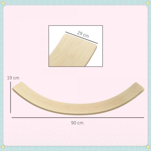 Tabla de Equilibrio para Niños de +3 Años Carga 50 kg para Entrenamiento Sensorial Equilibrio 90x29x19 cm Natural [8]