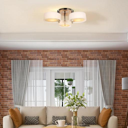 Lámpara de Techo Gota E27 Iluminación de Techo con Pantalla de Acrílico para Salón Dormitorio Comedor Cocina Blanco