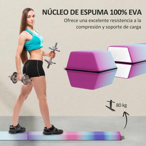 Barra de Equilibrio Gimnasia Plegable 236 cm Barra de Gimnasia Artística para Niños Entrenamiento en Casa Multicolor [9]