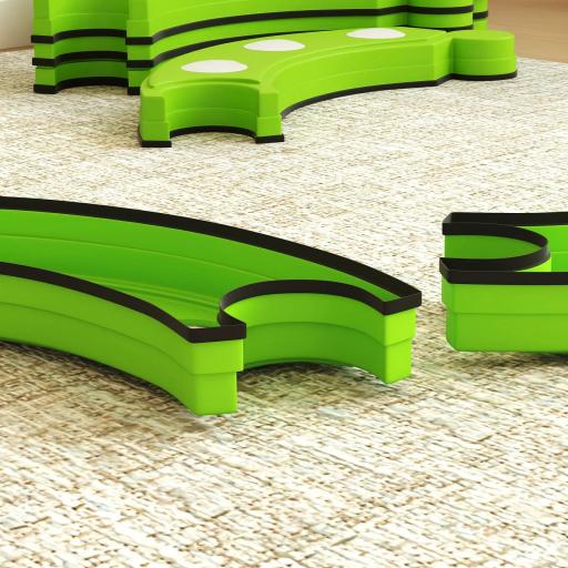 Tabla de Equilibrio para Niños de +3 Años con 6 Piedras de Equilibrio Puntos Táctiles para Interiores y Exteriores Verde [4]