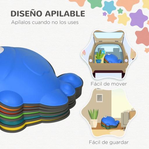 Conjunto de 6 Piezas Bloques de Equilibrio Apilables con Borde Antideslizante Forma de Pez Dorado Multicolor [6]