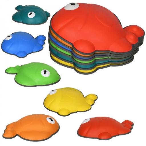 Conjunto de 6 Piezas Bloques de Equilibrio Apilables con Borde Antideslizante Forma de Pez Dorado Multicolor [4]