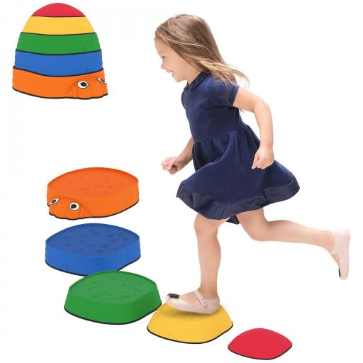 Conjunto de Piedras de Equilibrio para Niños Apilables de 5 Piezas Antideslizantes para Interior y Exterior Multicolor [7]