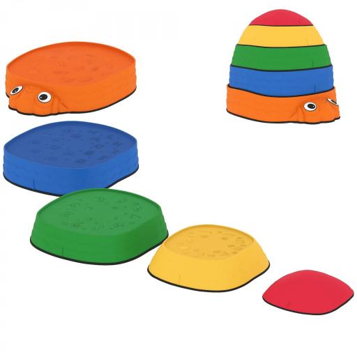 Conjunto de Piedras de Equilibrio para Niños Apilables de 5 Piezas Antideslizantes para Interior y Exterior Multicolor [3]