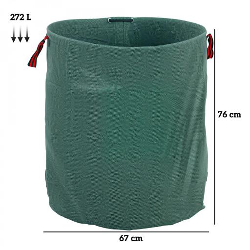 Set de 3 Bolsas de Basura de Jardín 272L con Asas Reforzadas y Aros Flexibles Plegables y Reutilizables [1]