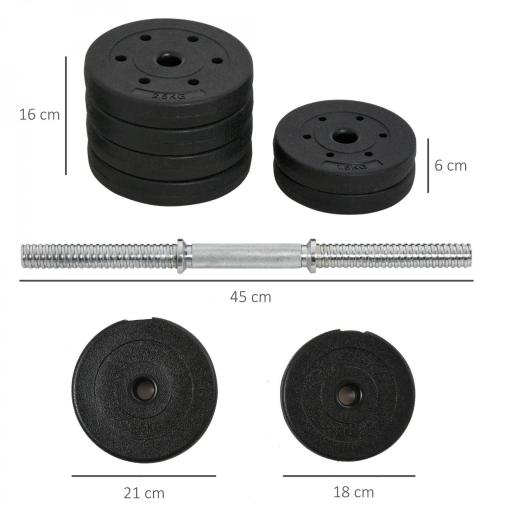 Conjunto de Mancuernas Ajustables de 30kg Juego de Pesas con Discos de 2,5/1,5 kg y Barras de Conexión de 2 kg Kit de Entrenamiento para Gimnasio en Casa [1]
