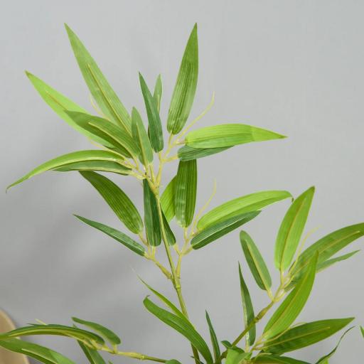 Planta Artificial de Bambú 120 cm Árbol Artificial en Maceta Decorativa para Interior Hogar Ø15,5x120 cm Verde [6]