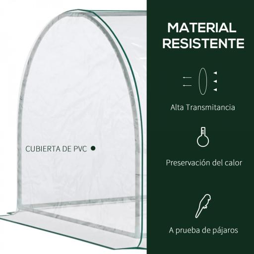 Invernadero de Exterior 200x100x80 cm Invernadero de Jardín Tipo Túnel con Marco de Acero y Cubierta de PVC Invernadero Pequeño para Cultivo de Plantas Tomates Transparente [2]