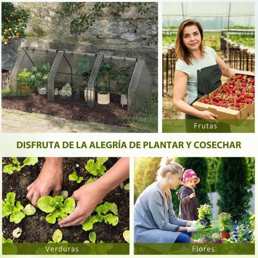 Invernadero de Exterior Invernadero de Jardín 270x90x90 cm Tipo Caseta con 3 Ventanas Marco de Acero y Cubierta de PE 140g/㎡ para Cultivo Plantas Flores Tomates Blanco [3]