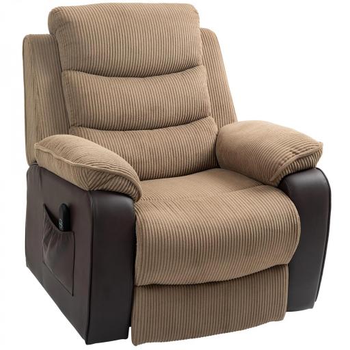 Sillón Relax Reclinable Eléctrico Levanta Personas con Mando a Distancia Puerto USB y Bolsillos Laterales Marrón [8]
