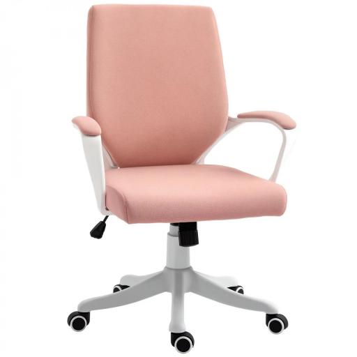 Silla de Escritorio Giratoria Silla de Oficina Basculante con Reposabrazos y Altura Ajustable 62x69x92-100 cm Rosa [9]