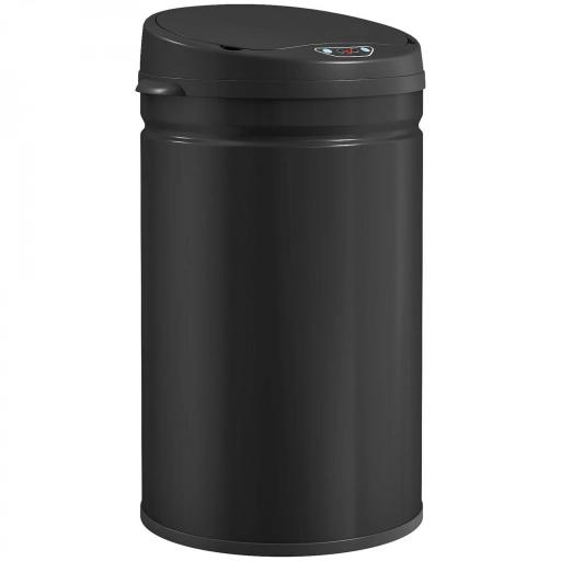 Cubo de Basura Cocina Automático 30 L Sensor Infrarrojo Cierre Automático Antihuellas Acero Inoxidable Negro [8]