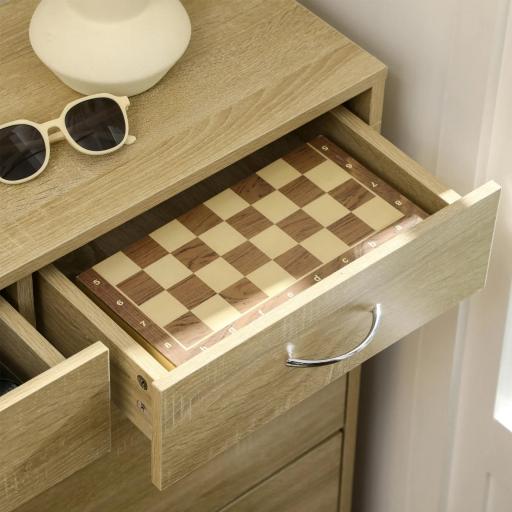 Mueble Zapatero Estrecho Armario de Zapatos con 2 Cajones Abatibles para 12 Pares de Zapatos 80x30x91,5 cm Roble [7]