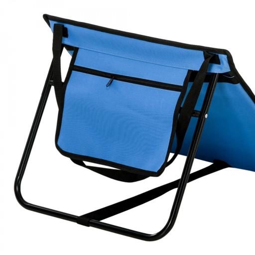 Conjunto de 2 Esterillas de Playa Plegable con Respaldo Reclinable y Bolsa de Transporte 142x51x40 cm Azul [4]
