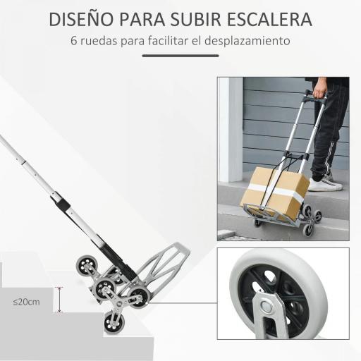 Carretilla de Mano Portátil para Escalera con Ruedas Carga 70kg Carretilla Plegable para Entrega Almacenes Mercado Viajar Mudarse [9]